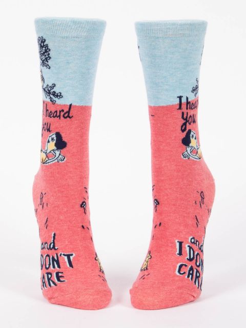 I HEARD YOU, I DON'T CARE CREW SOCKS