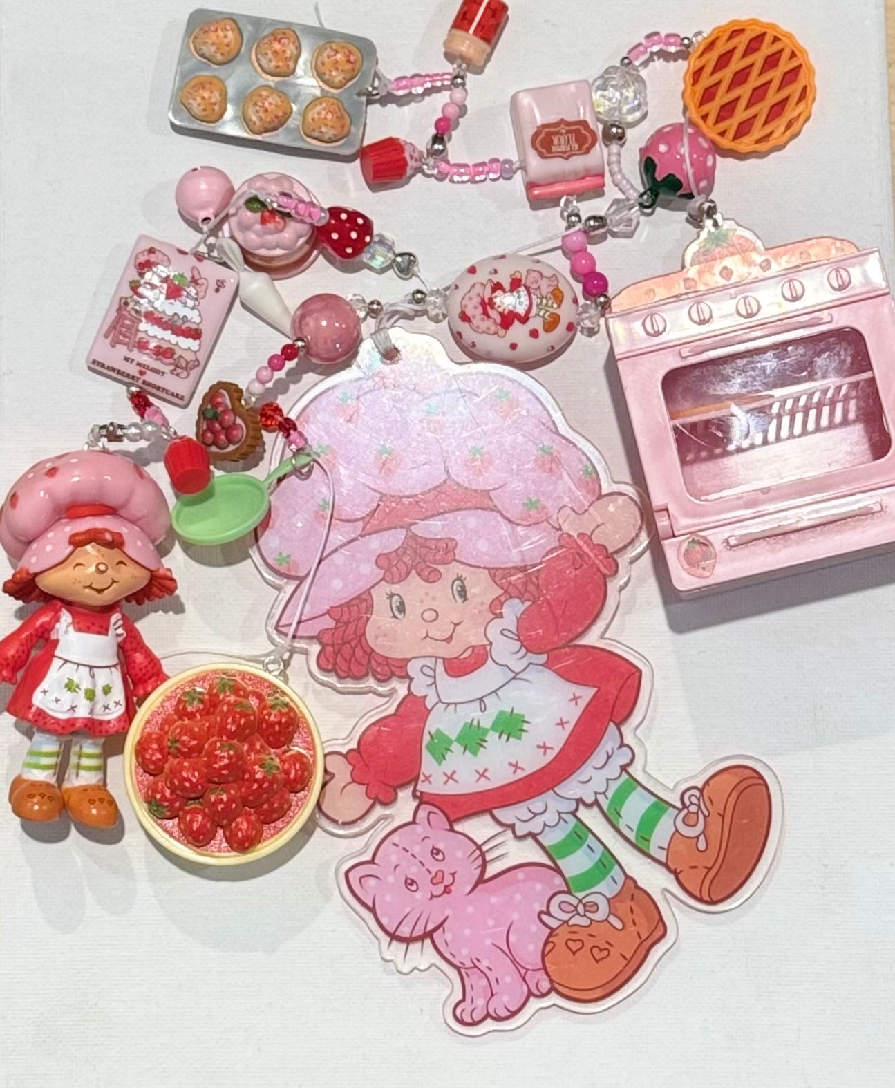 STRAWBERRY GIRL ACRYLIC BOOKMARK CHARM