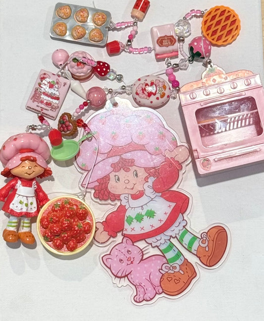 STRAWBERRY GIRL ACRYLIC BOOKMARK CHARM