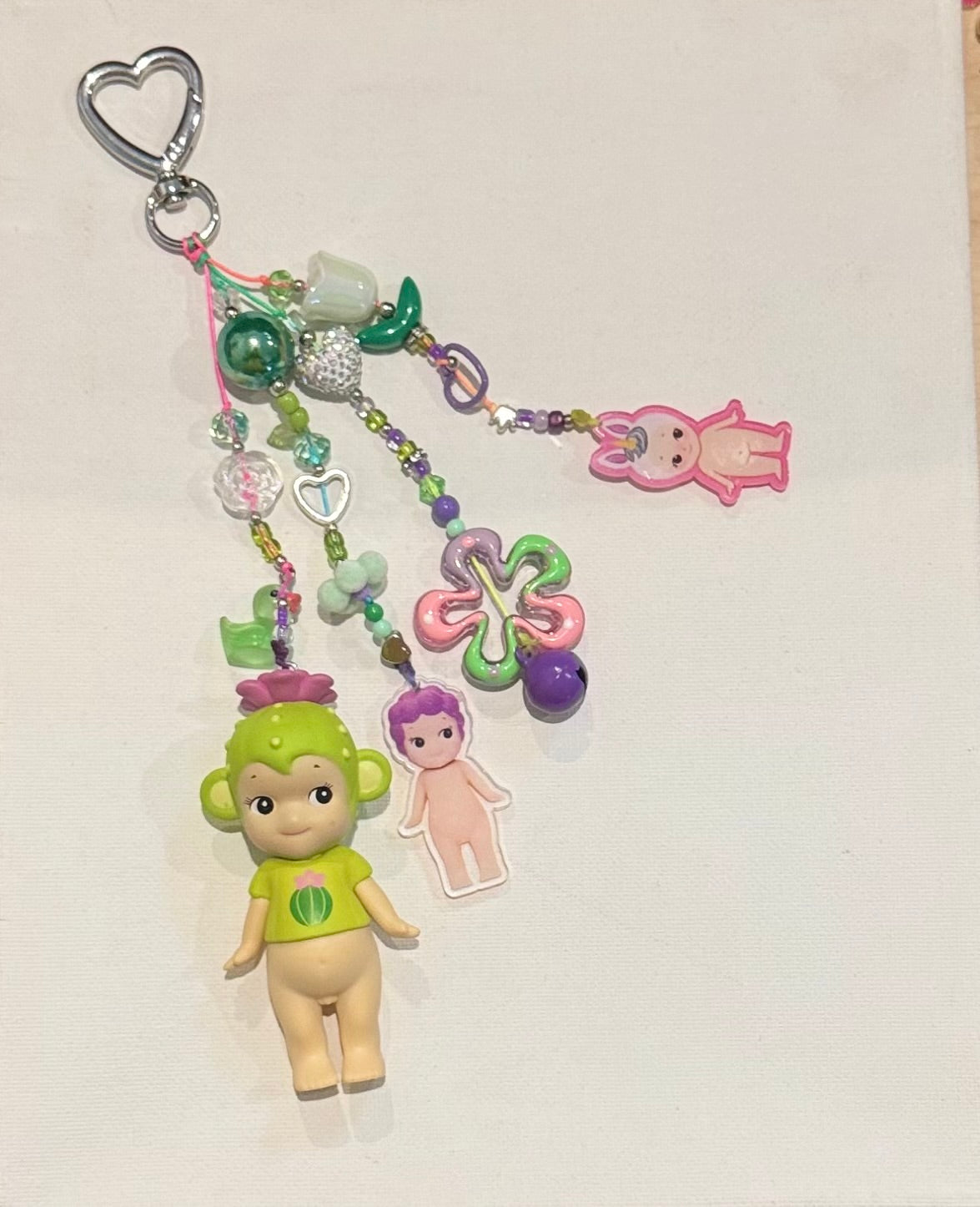 SONNY ANGEL MONKEY CACTUS KEYCHAIN/BAG CHARM