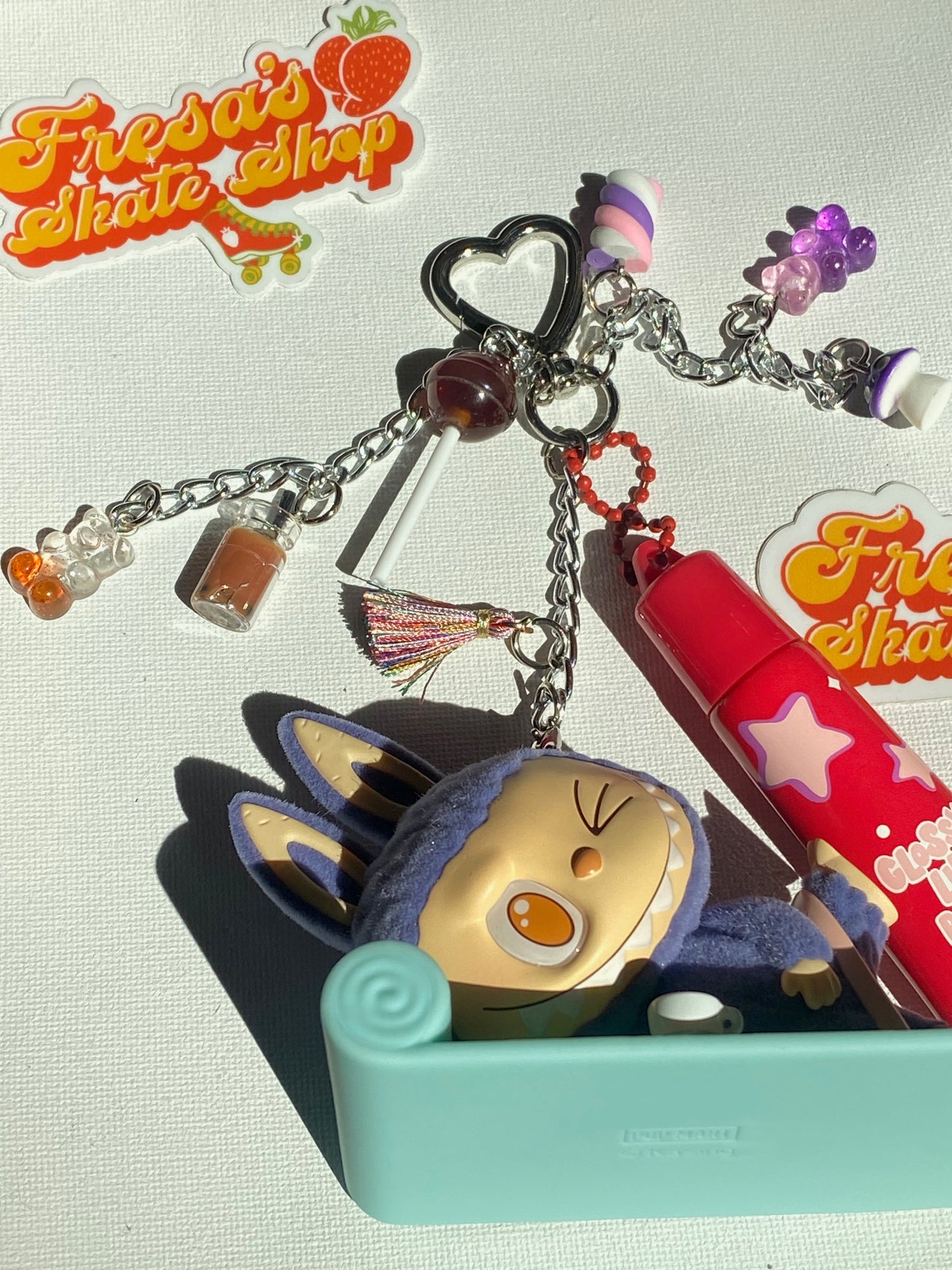 LIPGLOSS LAZY YOGA AMERICANO KEYCHAIN OR BAG CHARM