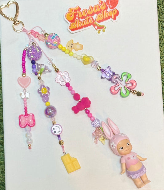 SONNY ANGEL KEYCHAIN OR BAG CHARM PINK, YELLOW, PURPLE