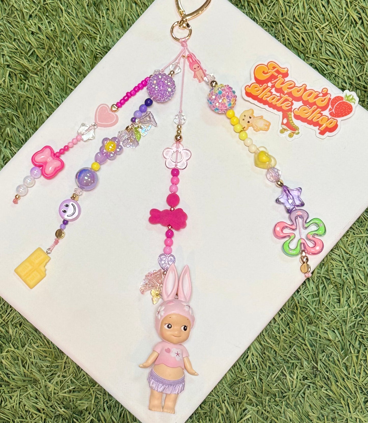 SONNY ANGEL KEYCHAIN OR BAG CHARM PINK, YELLOW, PURPLE