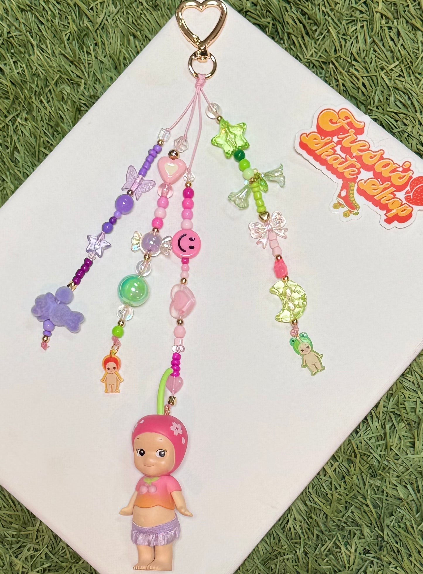 SONNY ANGEL KEYCHAIN OR BAG CHARM PINK, GREEN, PURPLE