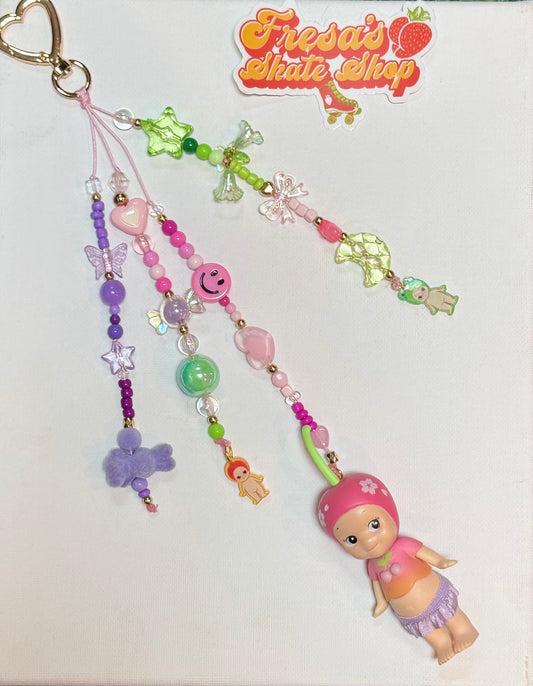 SONNY ANGEL KEYCHAIN OR BAG CHARM PINK, GREEN, PURPLE