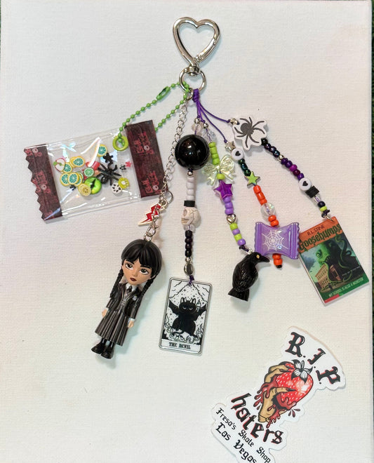 WEDNESDAY KEYCHAIN OR BAG CHARM THE DEVIL TAROT CARD