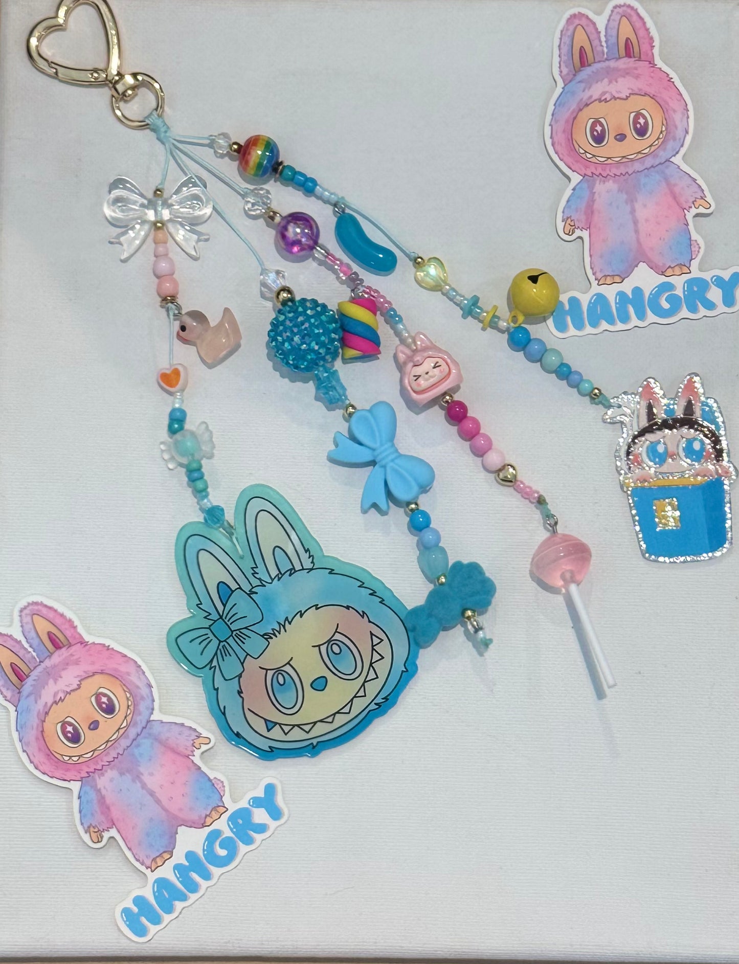 BLUE MONSTER LAFUFU BAG CHARM/ JUNK JOURNAL