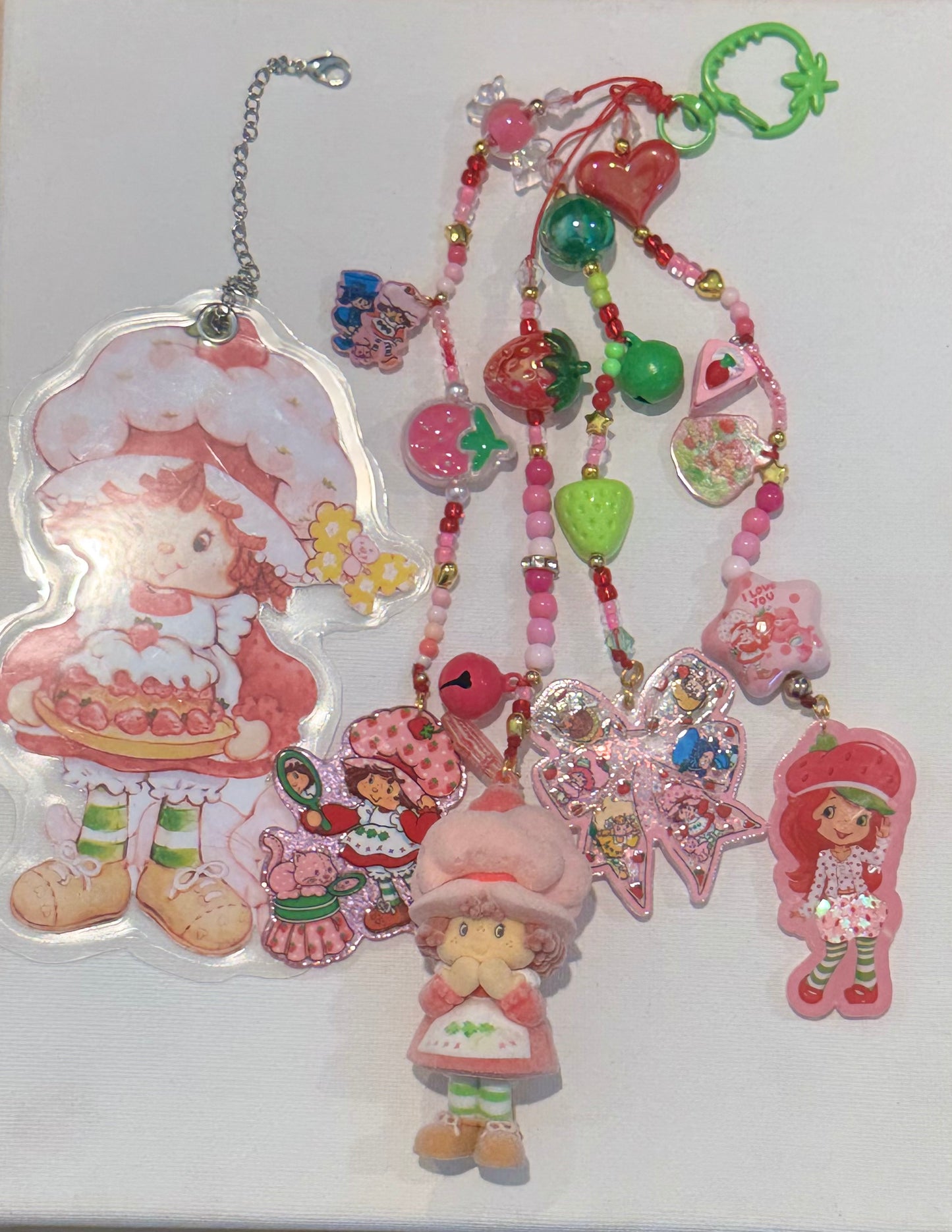 STRAWBERRY GIRL BOOKMARK CHARM & BAG CHARM 2 IN 1
