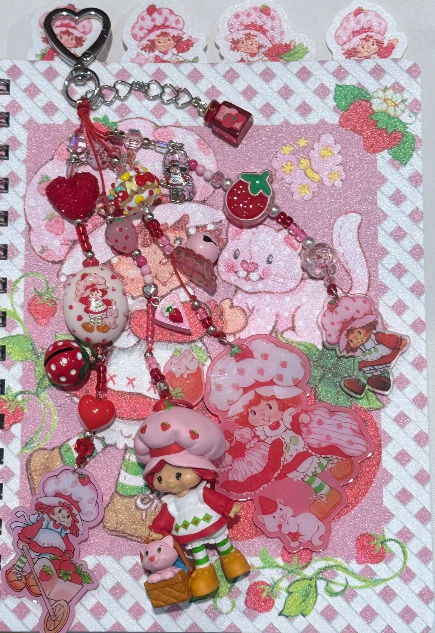 STRAWBERRY GIRL AND CAT BAG CHARM