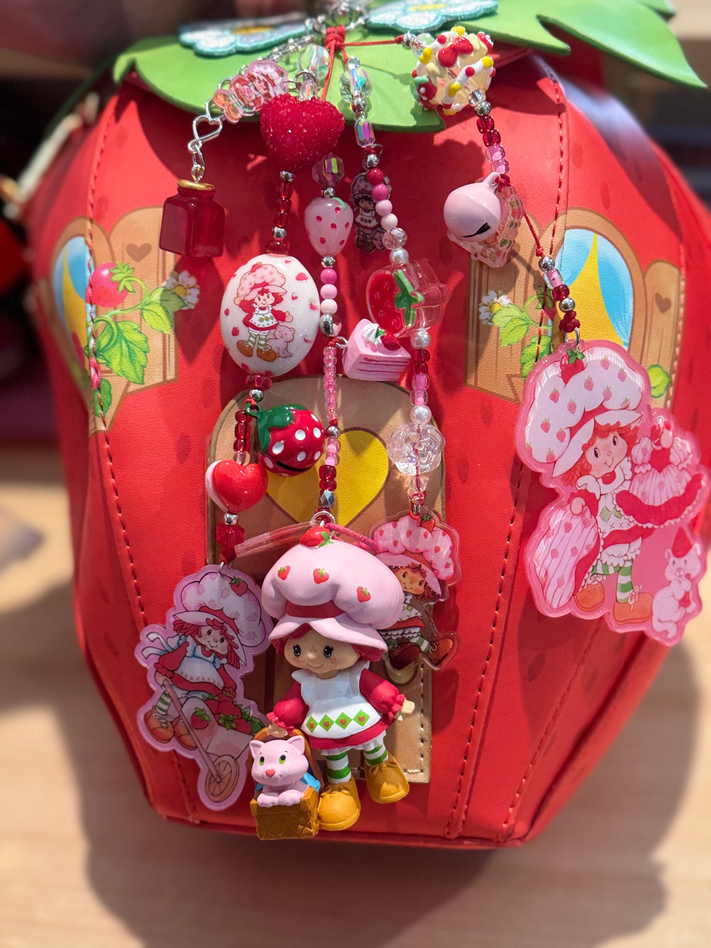 STRAWBERRY GIRL AND CAT BAG CHARM