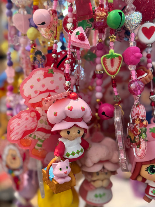 STRAWBERRY GIRL AND CAT BAG CHARM