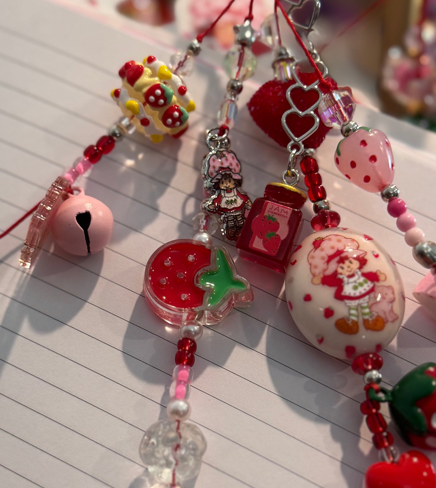 STRAWBERRY GIRL AND CAT BAG CHARM