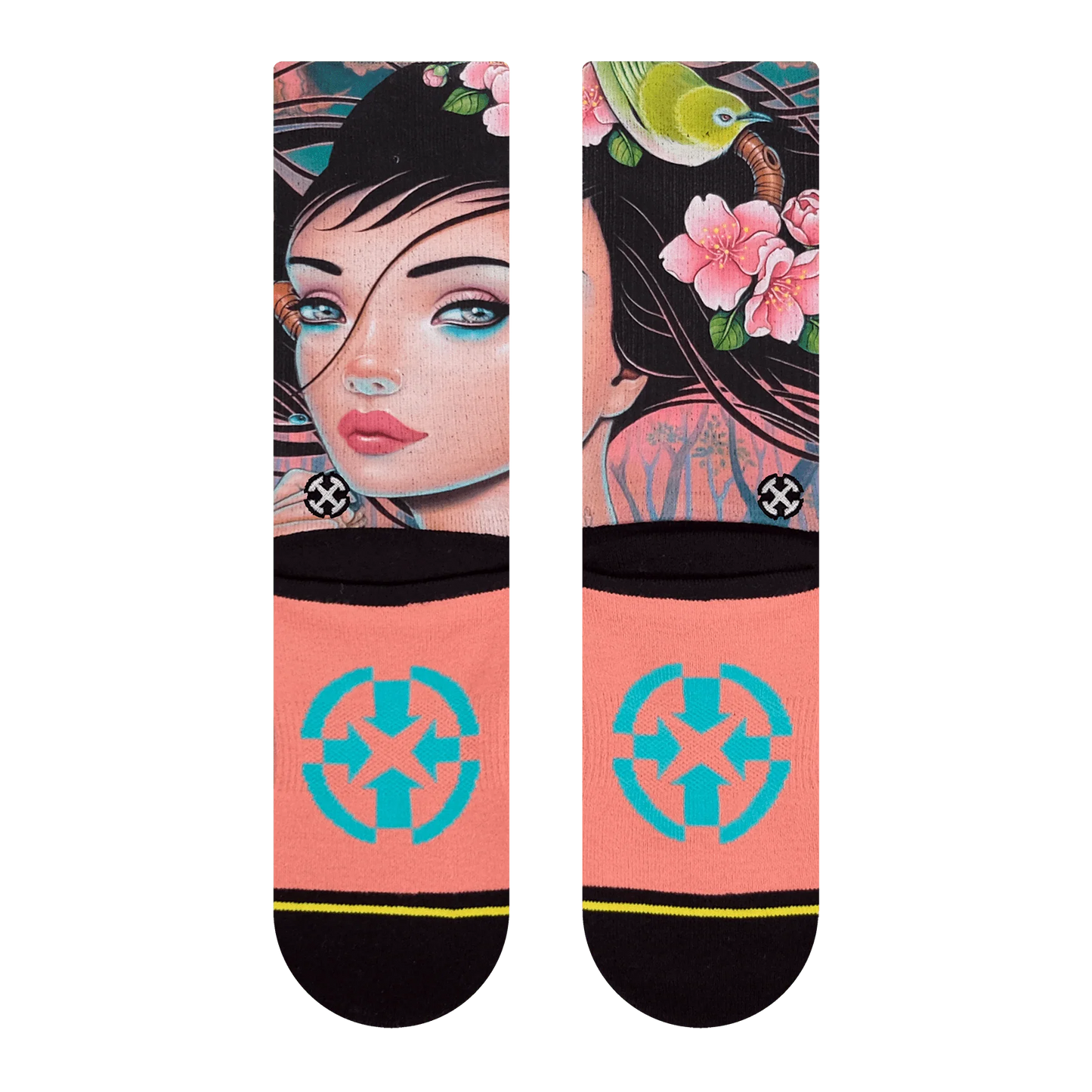 CHERRY LANE CREW SOCKS WITH ART BY CAIA KOOPMAN