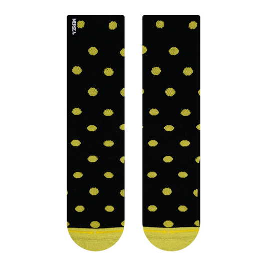 SPIDEY BAMBOO BLACK/GOLD POLKA DOTS CREW SOCKS
