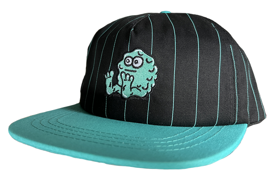 PINSTRIPE SNOT BOOGER SNAPBACK HAT BLACK/BLUE