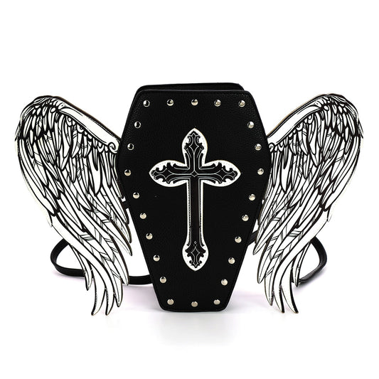 GLOW IN THE DARK COFFIN BAGPACK WITH WINGS