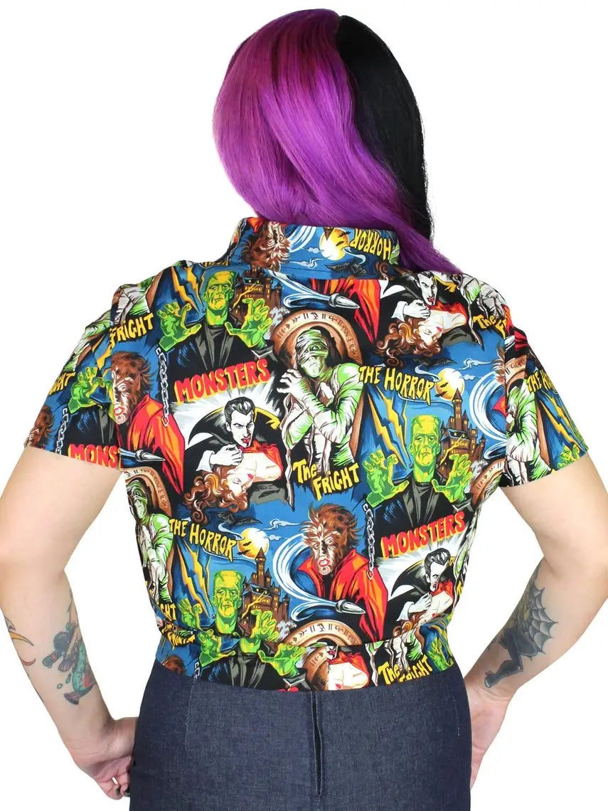 PIN UP MONSTER HOLLYWOOD HORROR TOP