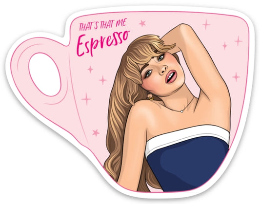 SABRINA, ESPRESSO DIE CUT STICKER