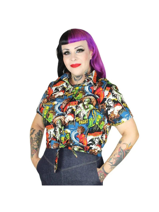 PIN UP MONSTER HOLLYWOOD HORROR TOP