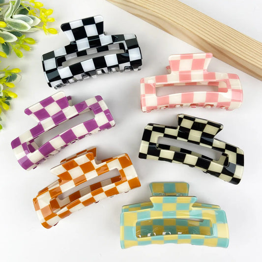 CHECKERED ASSORTED HAIR CLIPS