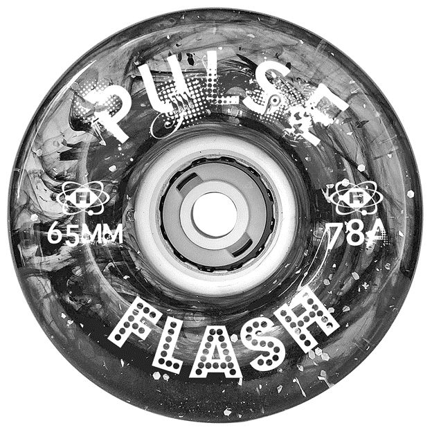 FLASH/LIGHT UP GLITTER OUTDOOR WHEELS (8-PACK)BLACK