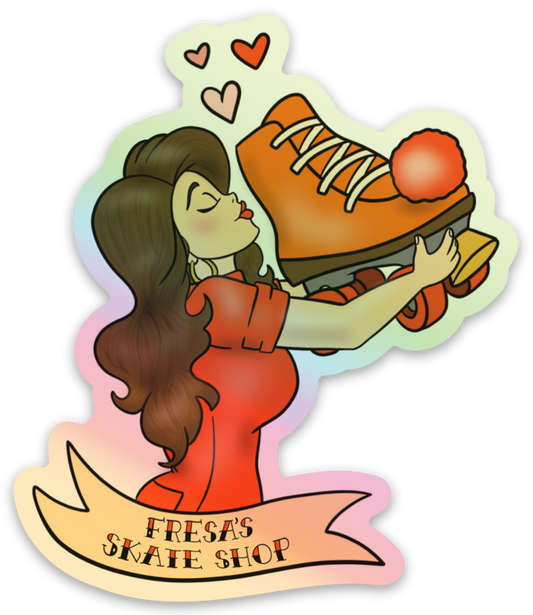 FRESA'S PIN UP HOLOGRAPHIC DIE CUT STICKER