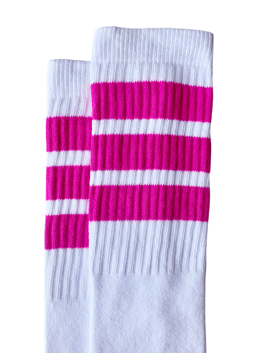 22-INCH KNEE HIGH SOCKS-HOT PINK
