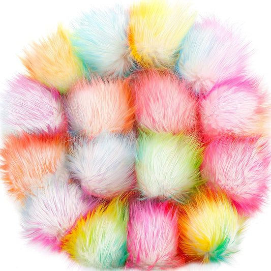 FAUX FUR POM POMS