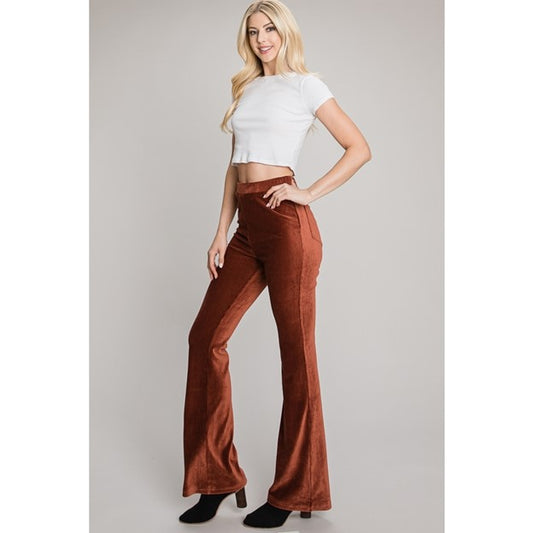 GINGER SPICE VELVET FLARED PANTS