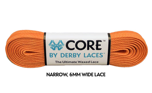 DERBY LACES-CARROT ORANGE 96 INCH (244CM)-NARROW 6MM WIDE