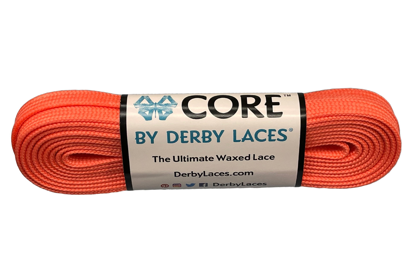 DERBY LACES-CORAL 96 INCH (244CM)-NARROW 6MM WIDE