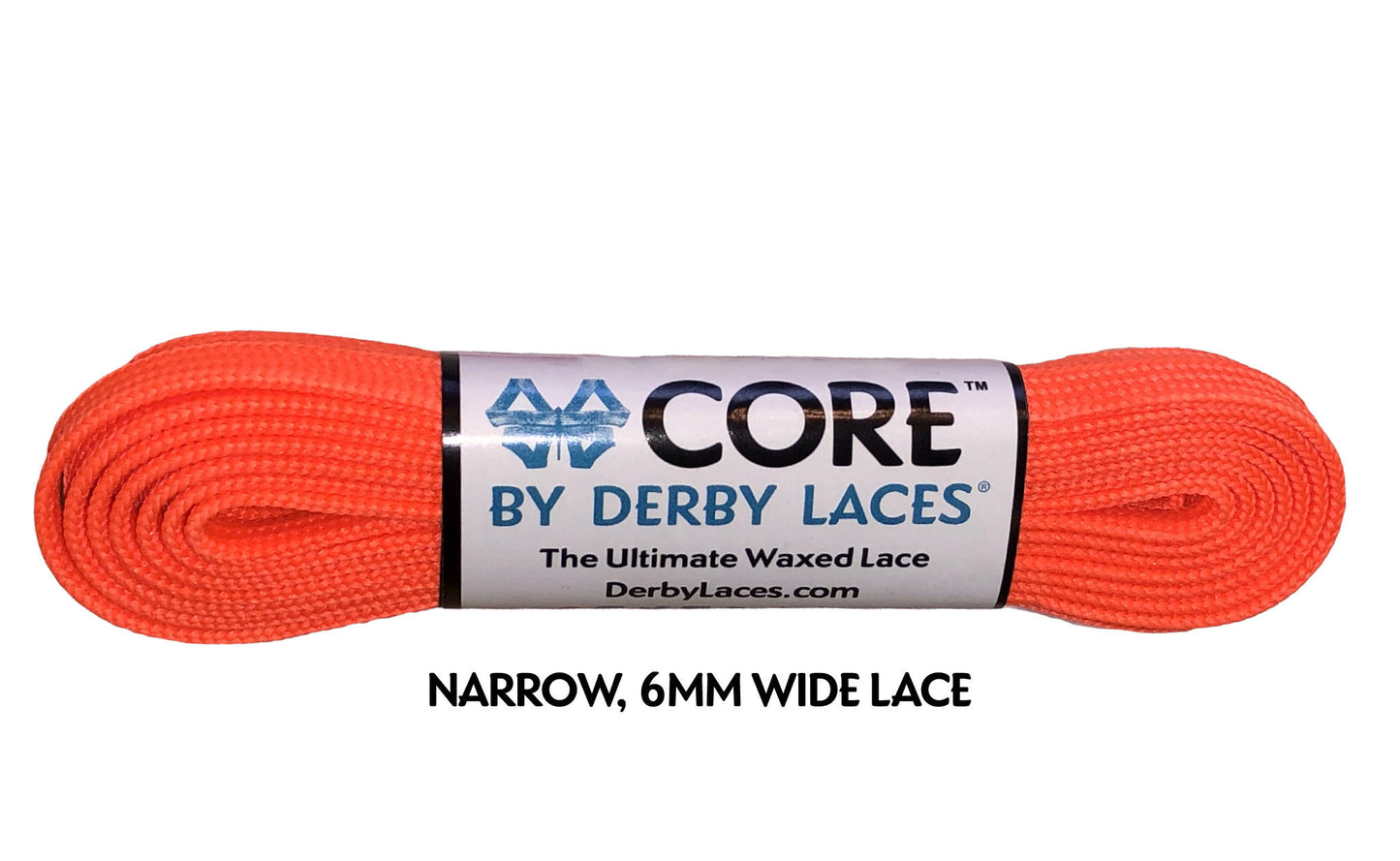 DERBY LACES-FLORESCENT ORANGE 96 INCH (244CM)-NARROW 6MM WIDE