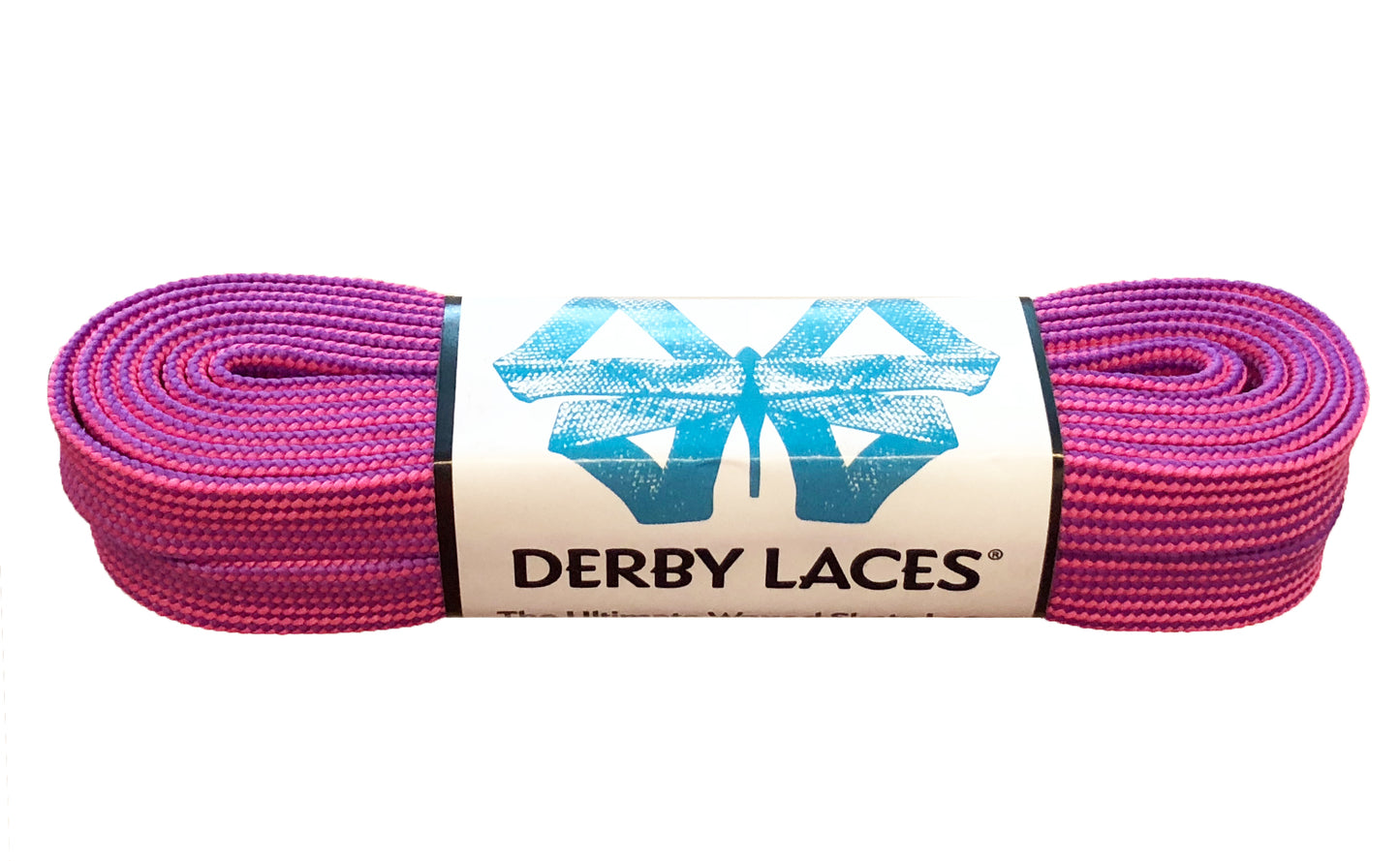 DERBY LACES-PURPLE/HOT PINK 96 INCH (244CM)-NARROW 10MM WIDE