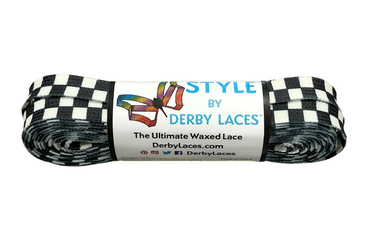 DERBY LACES-CHECKERED 96 INCH (10MM WIDE)