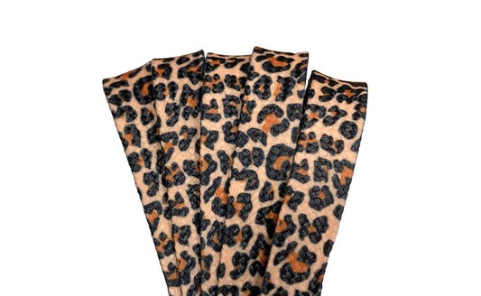 DERBY LACES-LEOPARD 72 INCH (183CM)-NARROW 10MM WIDE