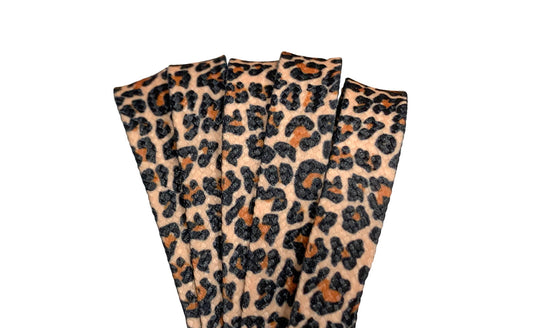 DERBY LACES-LEOPARD 96 INCH (244CM)-NARROW 10MM WIDE