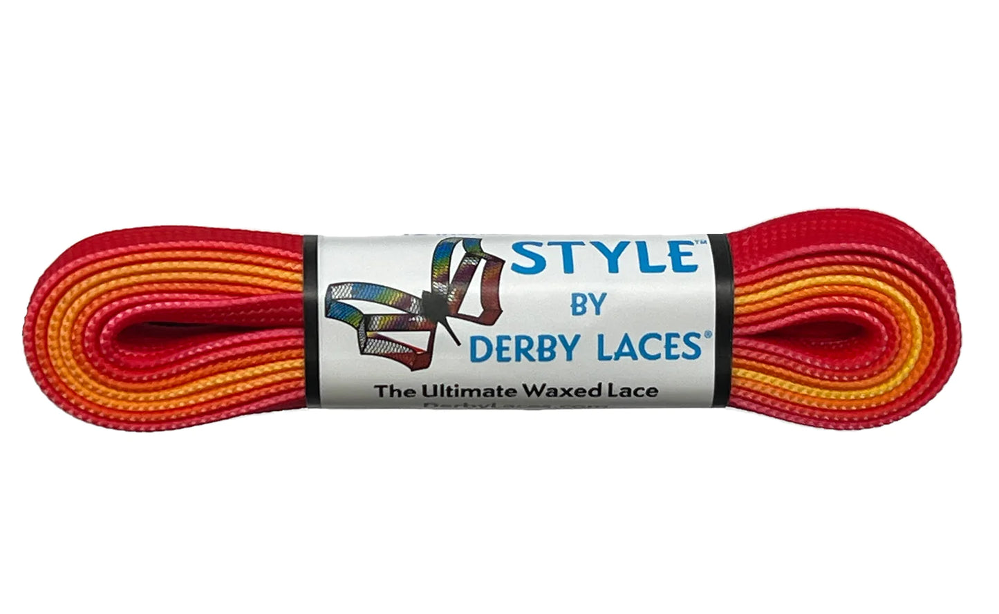 DERBY LACES-OMBRE RED YELLOW 72 INCH (244CM)-10MM WIDE