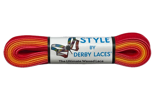 DERBY LACES-OMBRE RED YELLOW 96 INCH (244CM)-10MM WIDE