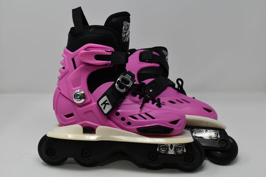 K-SKATE PINK AND WHITE ADJUSTABLE KIDS ROLLER BLADES