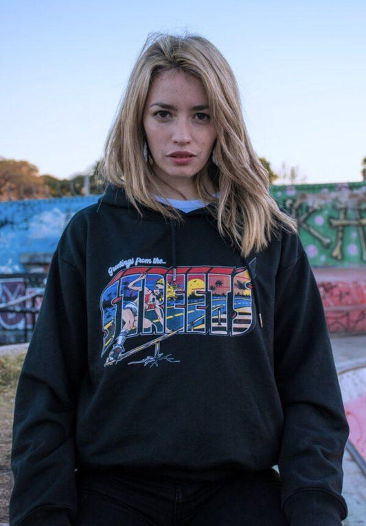 Large Black Greeting From the Streets Hoodie