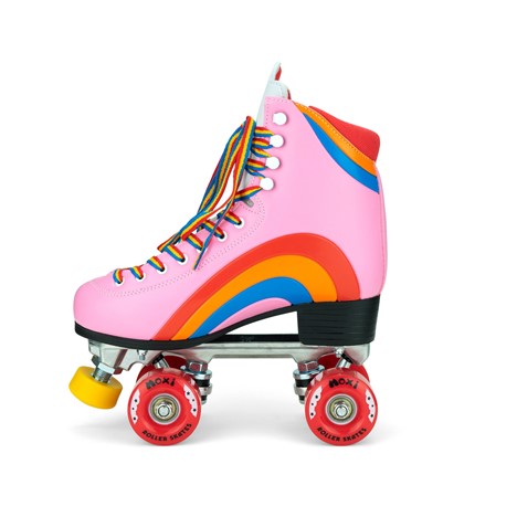 Come to Fresa's Roller Skate shop in Las Vegas and get your Moxi skates Rainbow Raider Pink.   These Pink Moxi Skate Rainbow Raider are ready for outdoor skating.  Cruise around Las Vegas Art District or come and skate in our indoor skate ramp. Fresa's Roller Skate Shop the one skate shop in Las Vegas.  We build custome shoe roller skate, roller Skate Classes and Roller Blade classes.