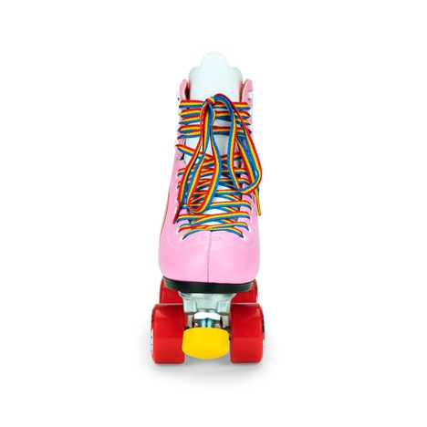 Come to Fresa's Roller Skate shop in Las Vegas and get your Moxi skates Rainbow Raider Pink.   These Pink Moxi Skate Rainbow Raider are ready for outdoor skating.  Cruise around Las Vegas Art District or come and skate in our indoor skate ramp. Fresa's Roller Skate Shop the one skate shop in Las Vegas.  We build custome shoe roller skate, roller Skate Classes and Roller Blade classes.