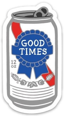 PBR DIE CUT STICKER GOOD TIMES BEER