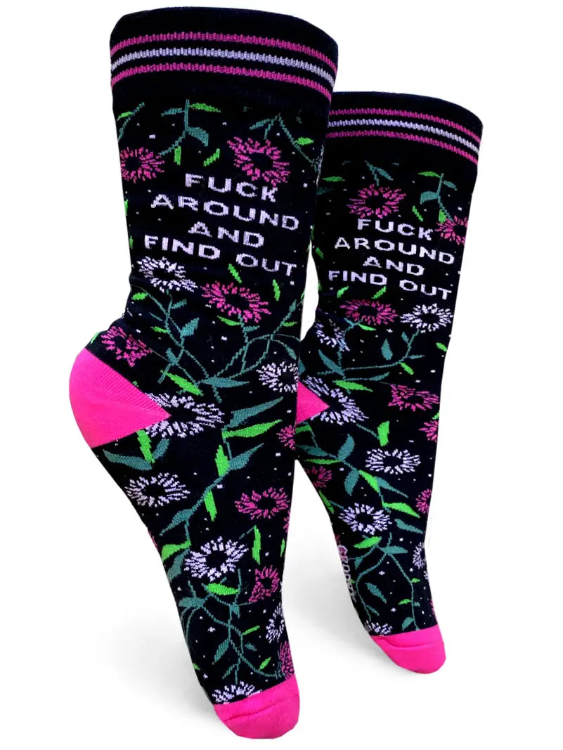 FUCK AROUND & FIND OUT WOMENS CREW SOCKS