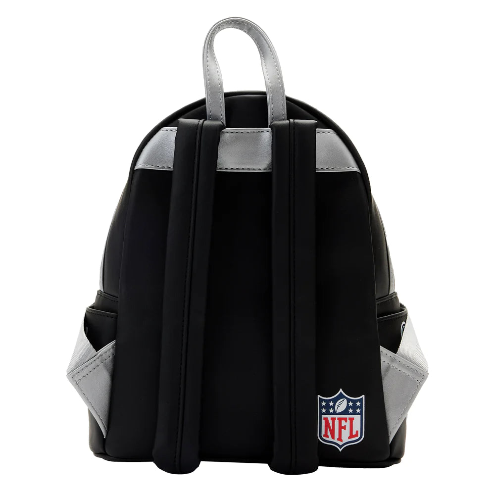 CHECK THIS COOL LAS VEGAS RAIDERS LOUNGEFLY MINI BACK PACK. CHECK OUT OUR LOUNGEFLY COLLECTION AT OUR LAS VEGAS STORE OR WEBSITE AT FRESAS SKATE SHOP.