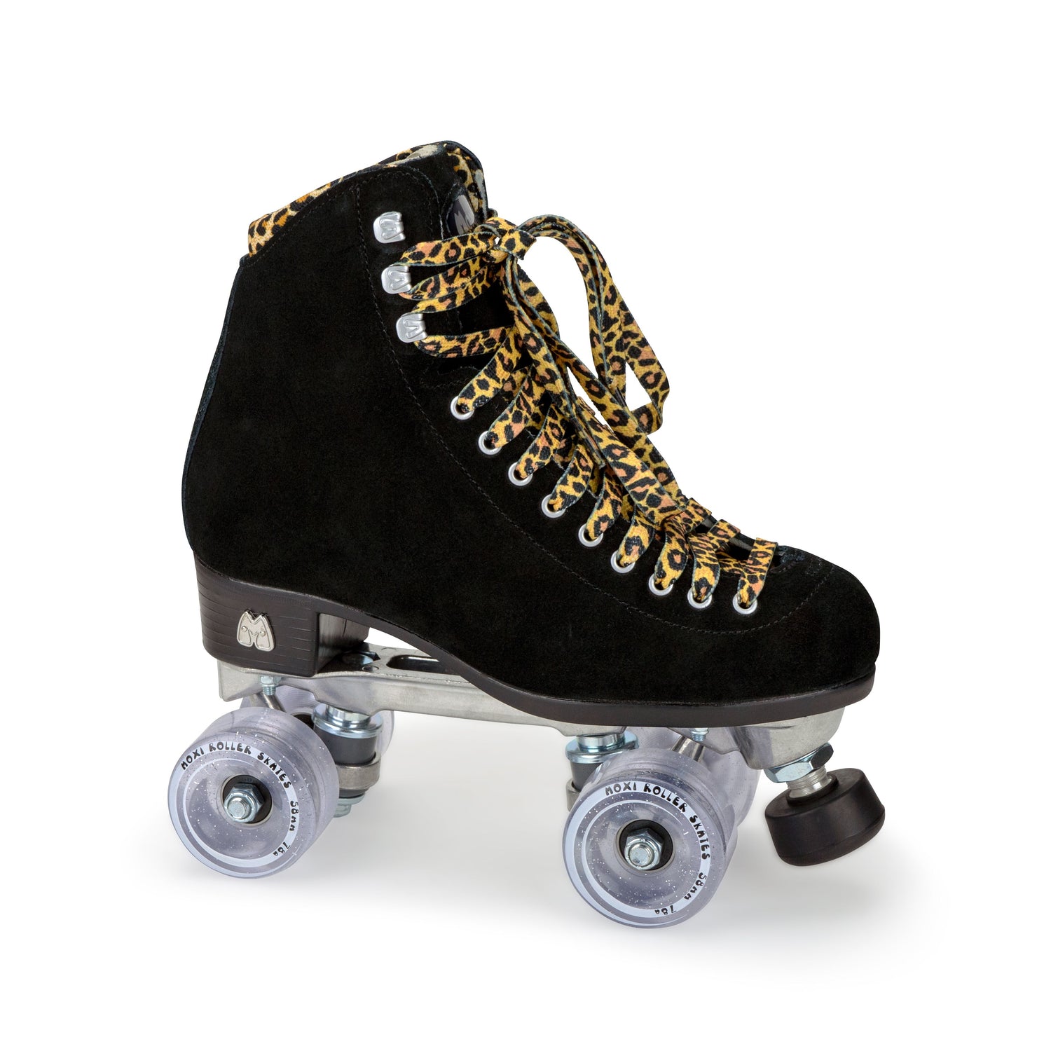 Come to Fresa's Roller Skate shop in Las Vegas and get your Moxi skates Panther.   These Black/Leopard Moxi Skate panther are ready for outdoor skating.  Cruise around Las Vegas Art District or come and skate in our indoor skate ramp. Fresa's Roller Skate Shop the one skate shop in Las Vegas.  We build custome shoe roller skate, roller Skate Classes and Roller Blade classes.