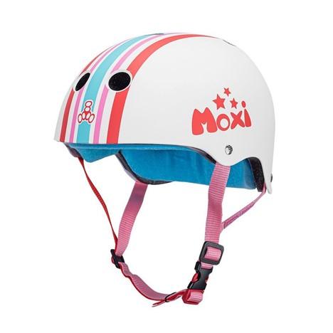 Moxi White Stripey Helmet L/XL